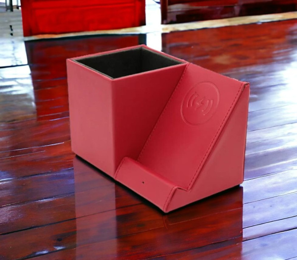 Настольный органайзер Elegans c беспроводной зарядкой / Подставка для письменных приборов с беспроводной зарядкой